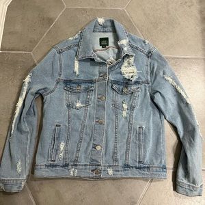 Wild fable super distressed denim jacket